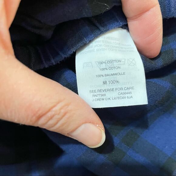 Madewell Blue & Black Plaid Twist Front Button Down Shirt Womens XXS Casual - Picture 7 of 9